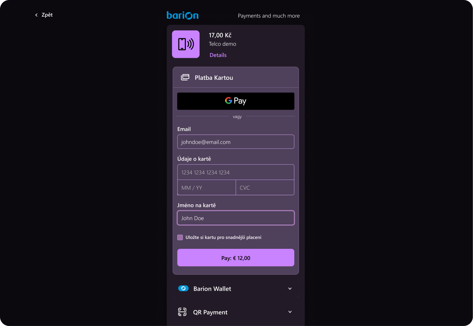 Merchant-customised gateway examples